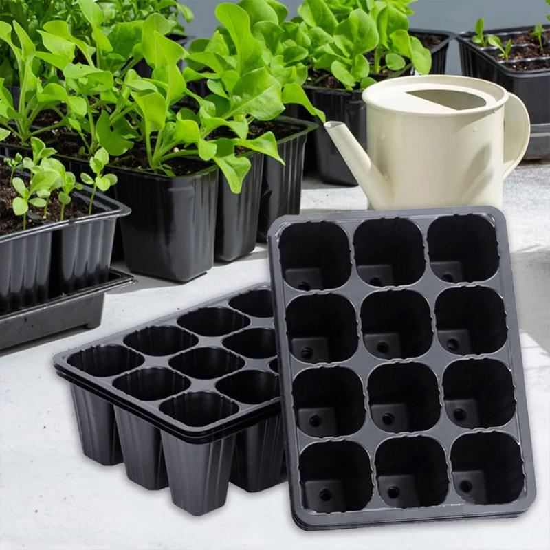 Seed Starter Tray - 12 穴野菜苗ポット苗トレイガーデンポット耐久性のある種子発芽植物フラワーポット植栽用の成長ボックス