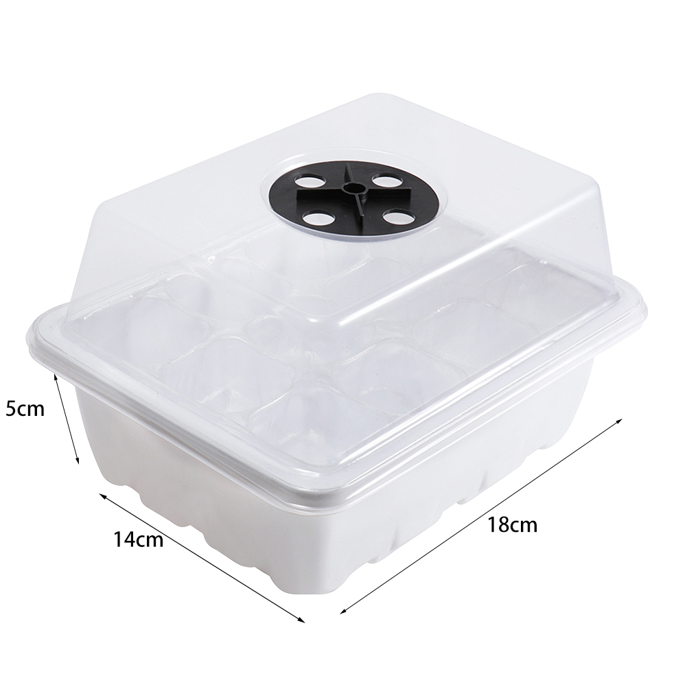 Seed Starter Tray - 12穴種子スタータートレイ、湿度ドーム付き植物発芽スタータートレイ、植物育成用多肉植物繁殖トレイ