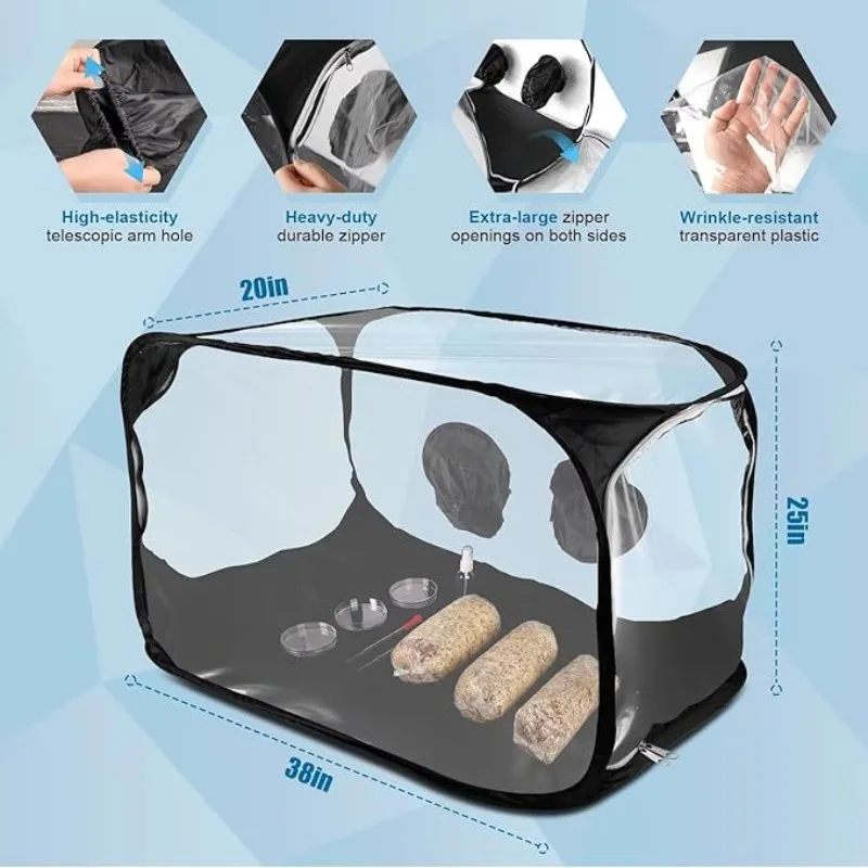 Grow Bag - 38x20x25インチの大型エアボックス。栽培用バッグ、栽培者、家庭用として使用できる、静音性に優れた栽培用テント兼作業スペース。園芸用品。
