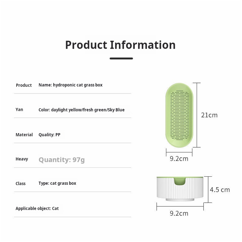 簡単栽培水耕栽培キャットグラスボックスディッシュ栽培ポット猫 - Hydroponic Kit のレビューと価格