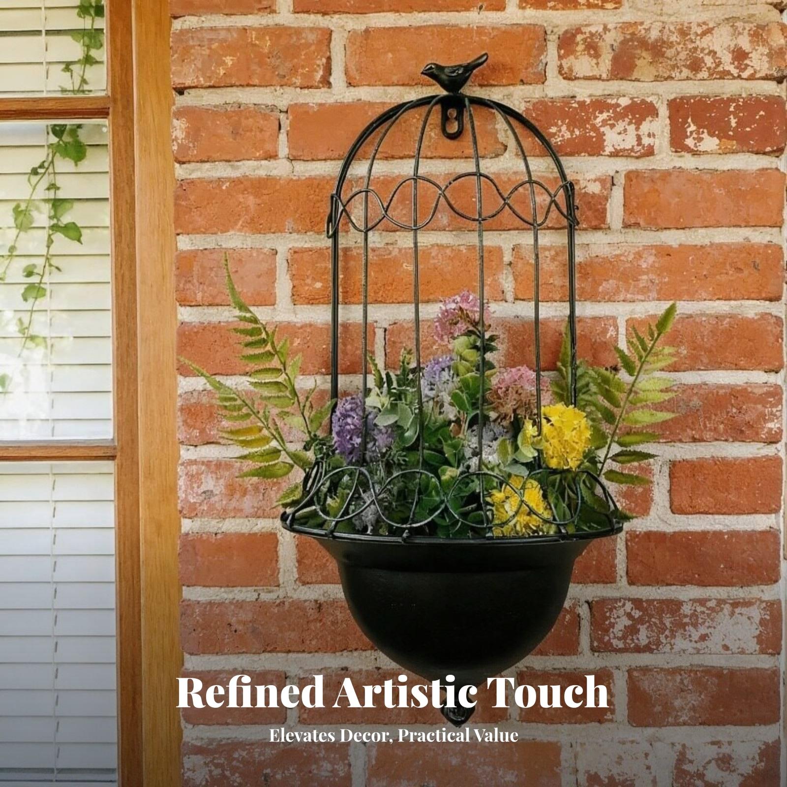 壁掛けプランター、鉄製の鳥かご型装飾、家庭用、庭、パティオ、 - Vertical Planter のレビューと価格