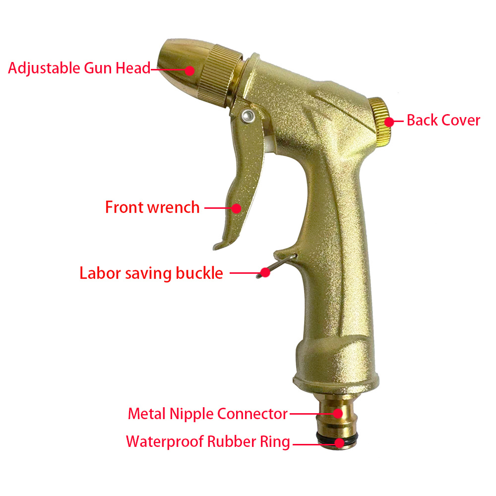 金属製高圧スプレー水鉄砲、洗浄・庭の水やり用ホースノズル、ス - Trowel Garden Tools のレビューと価格