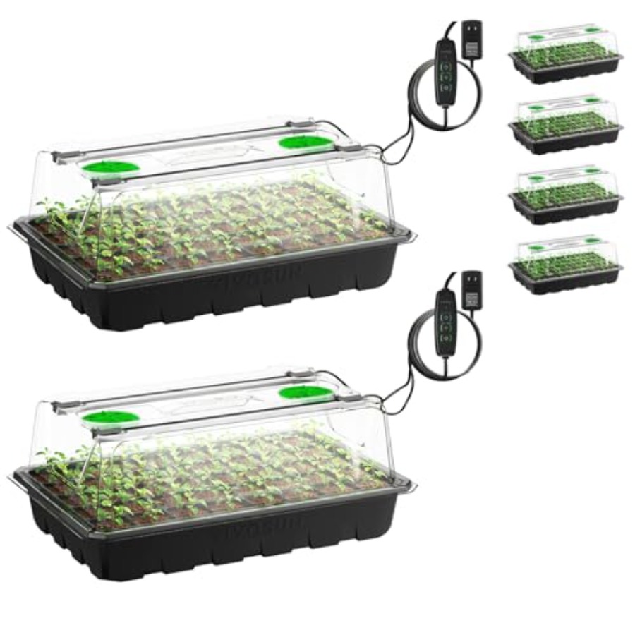 屋内園芸用の6パックシードスタータートレイ、240セルの緑色 - Seed Starter Tray のレビューと価格