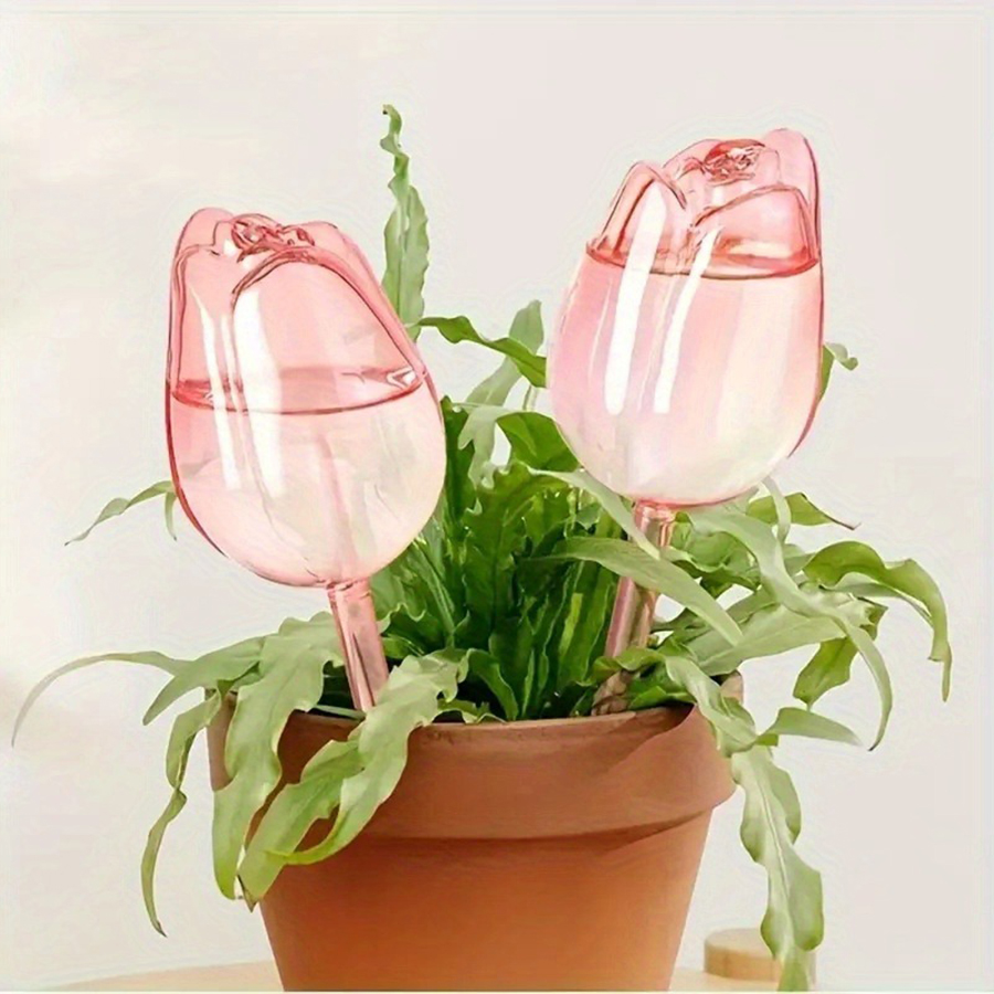 透明な厚手のPET製チューリップ型自動給水スパイク、室内鉢植 - Indoor Herb Garden のレビューと価格