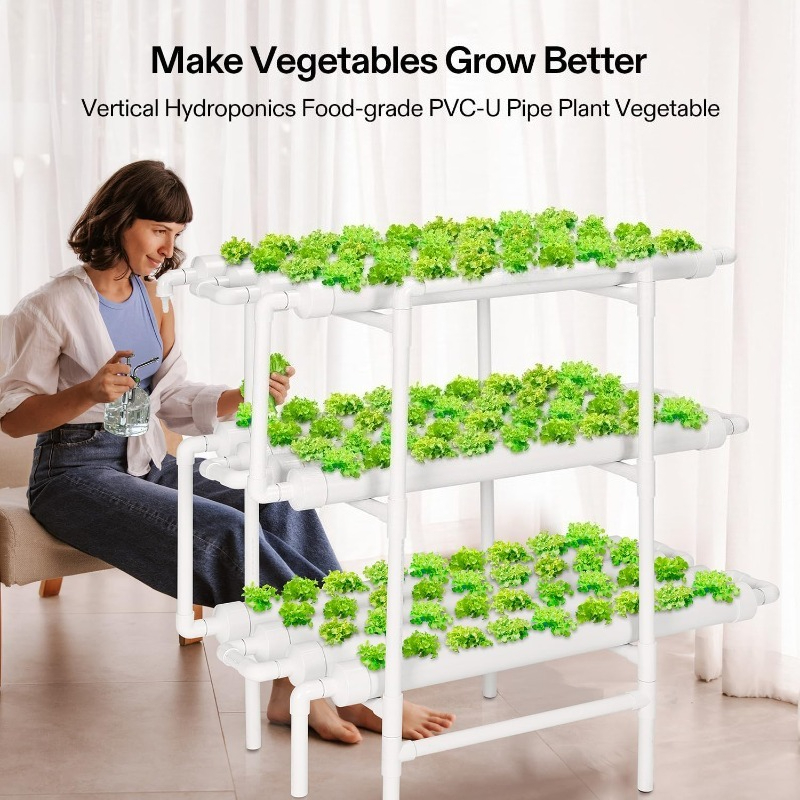 垂直型水耕栽培システム、多層パイプ式プランターラック、家庭菜 - Hydroponic Kit のレビューと価格