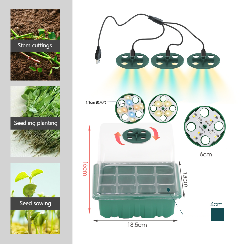 LED 保育園ポットと成長ライト植物種子スタータートレイ家庭 - Grow Light Led のレビューと価格