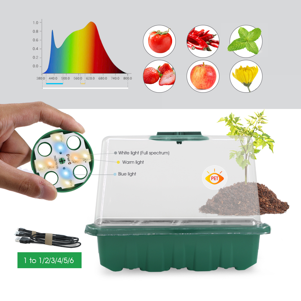 LED 保育園ポットと成長ライト植物種子スタータートレイ家庭 - Grow Light Led のレビューと価格