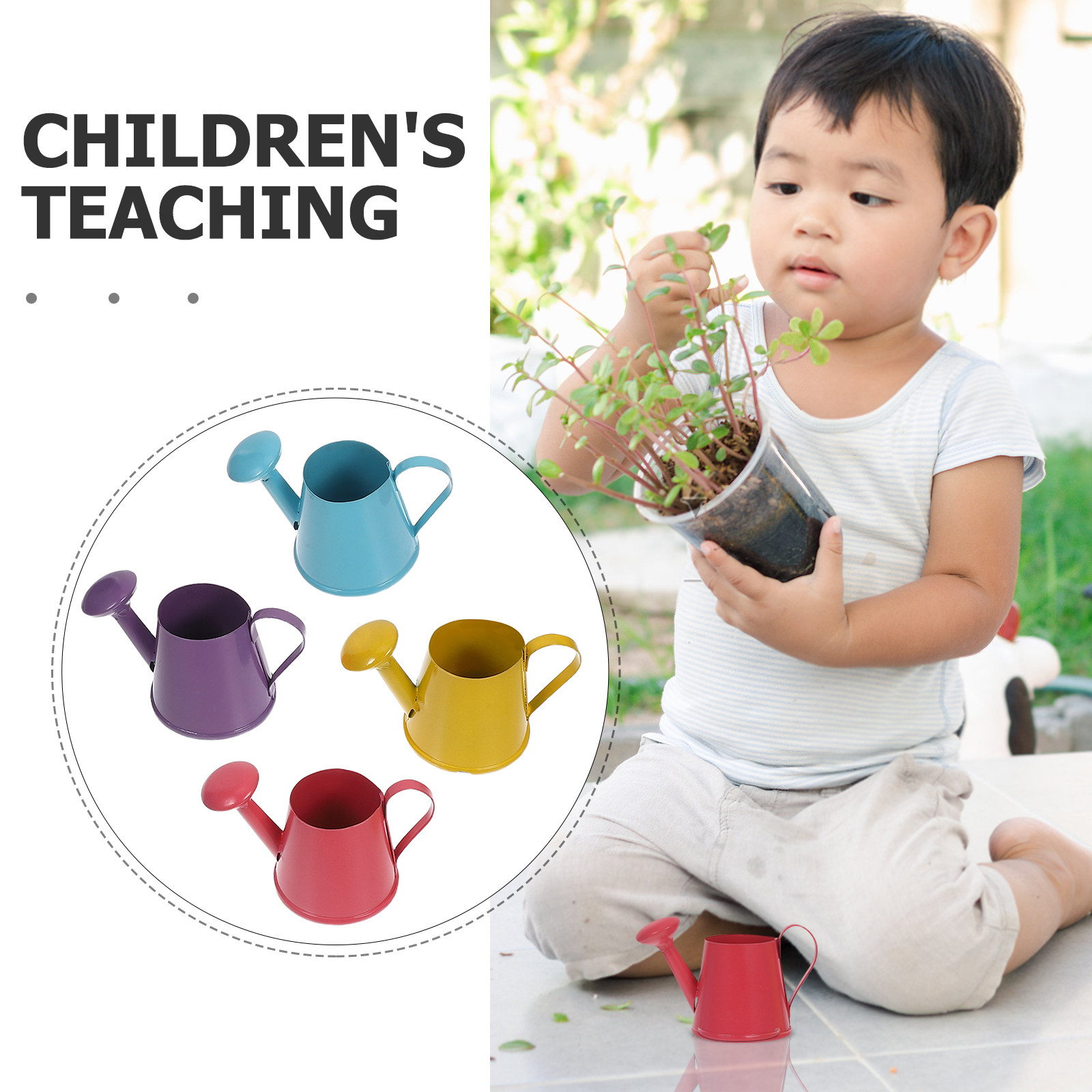 4個入り ミニ金属製じょうろ、カラフルな鉄製植木鉢。屋内・屋 - Watering Can のレビューと価格
