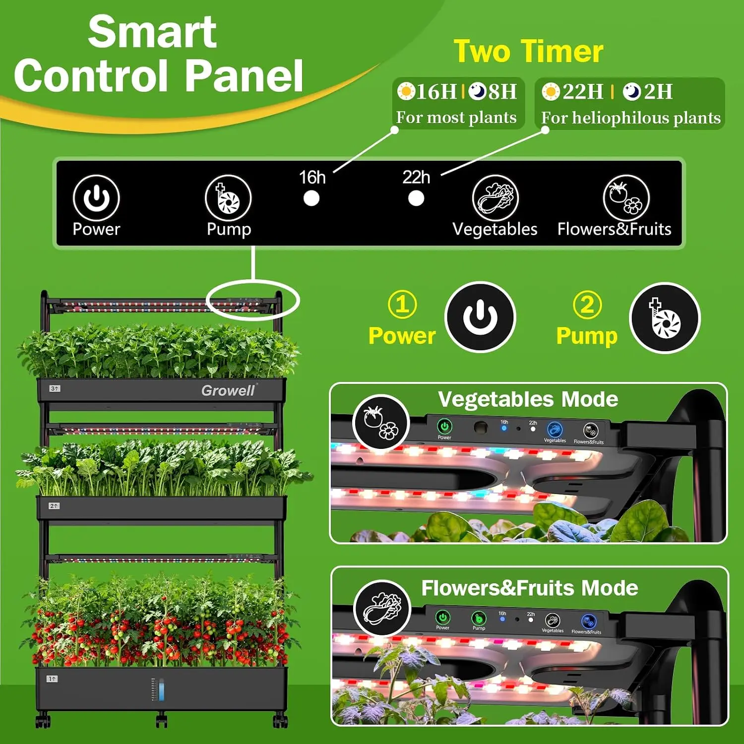 大型水耕栽培システムキット、90ポッドの垂直型室内ハーブガー - Indoor Herb Garden のレビューと価格