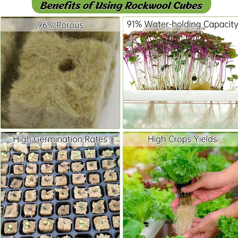 72個入り水耕栽培ロックウールキューブとネットポット - 室 - Hydroponic Kit のレビューと価格