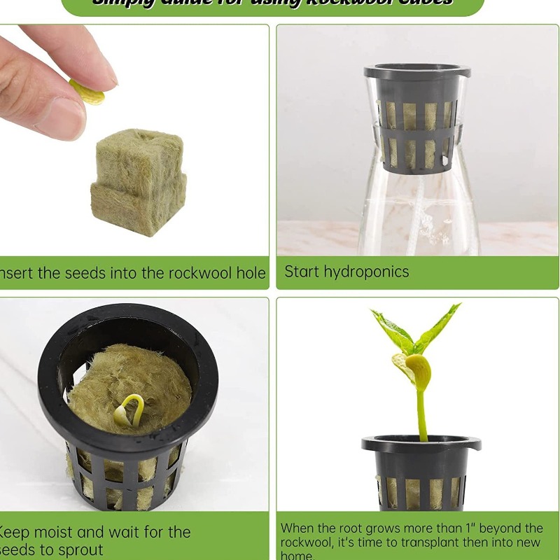 72個入り水耕栽培ロックウールキューブとネットポット - 室 - Hydroponic Kit のレビューと価格